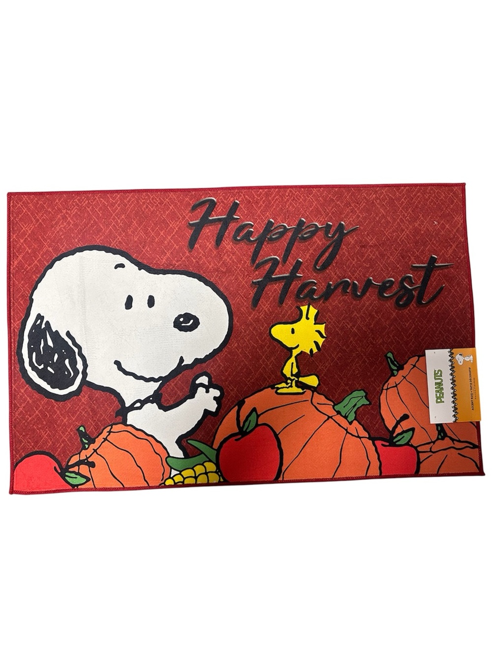 Peanuts Red 'Happy Harvest' accent rug with Snoopy & Woodstock